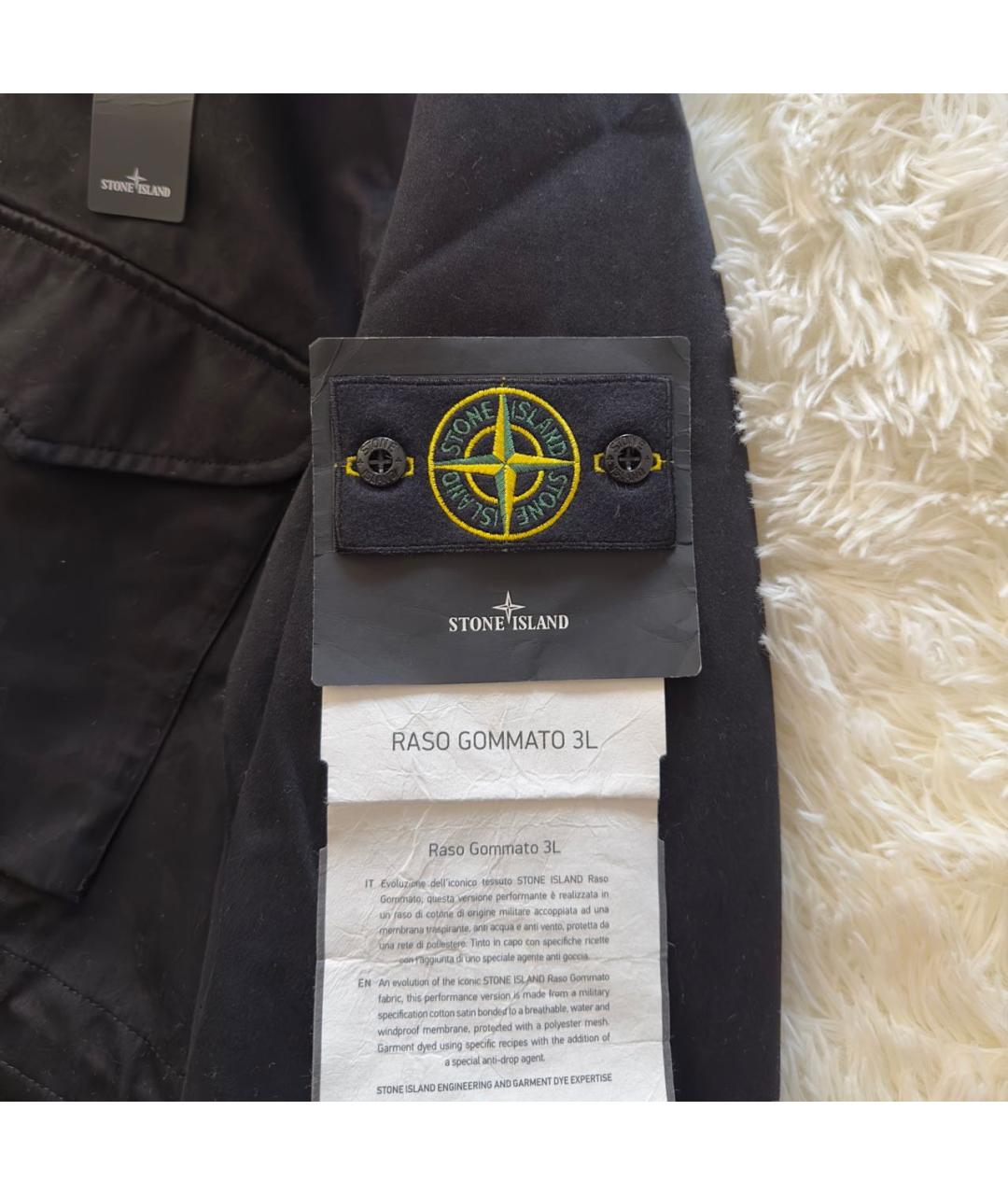 STONE ISLAND Черная хлопковая куртка, фото 4