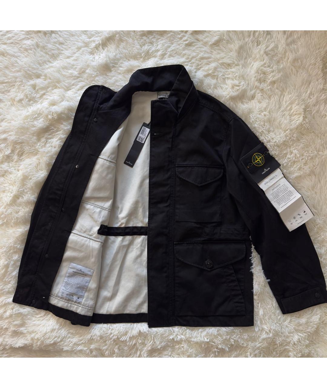 STONE ISLAND Черная хлопковая куртка, фото 2