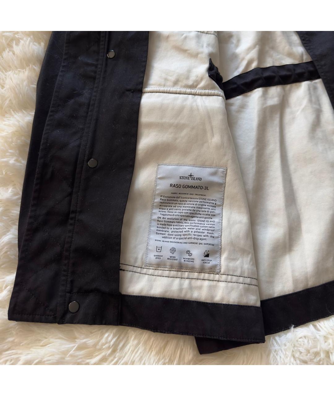 STONE ISLAND Черная хлопковая куртка, фото 5