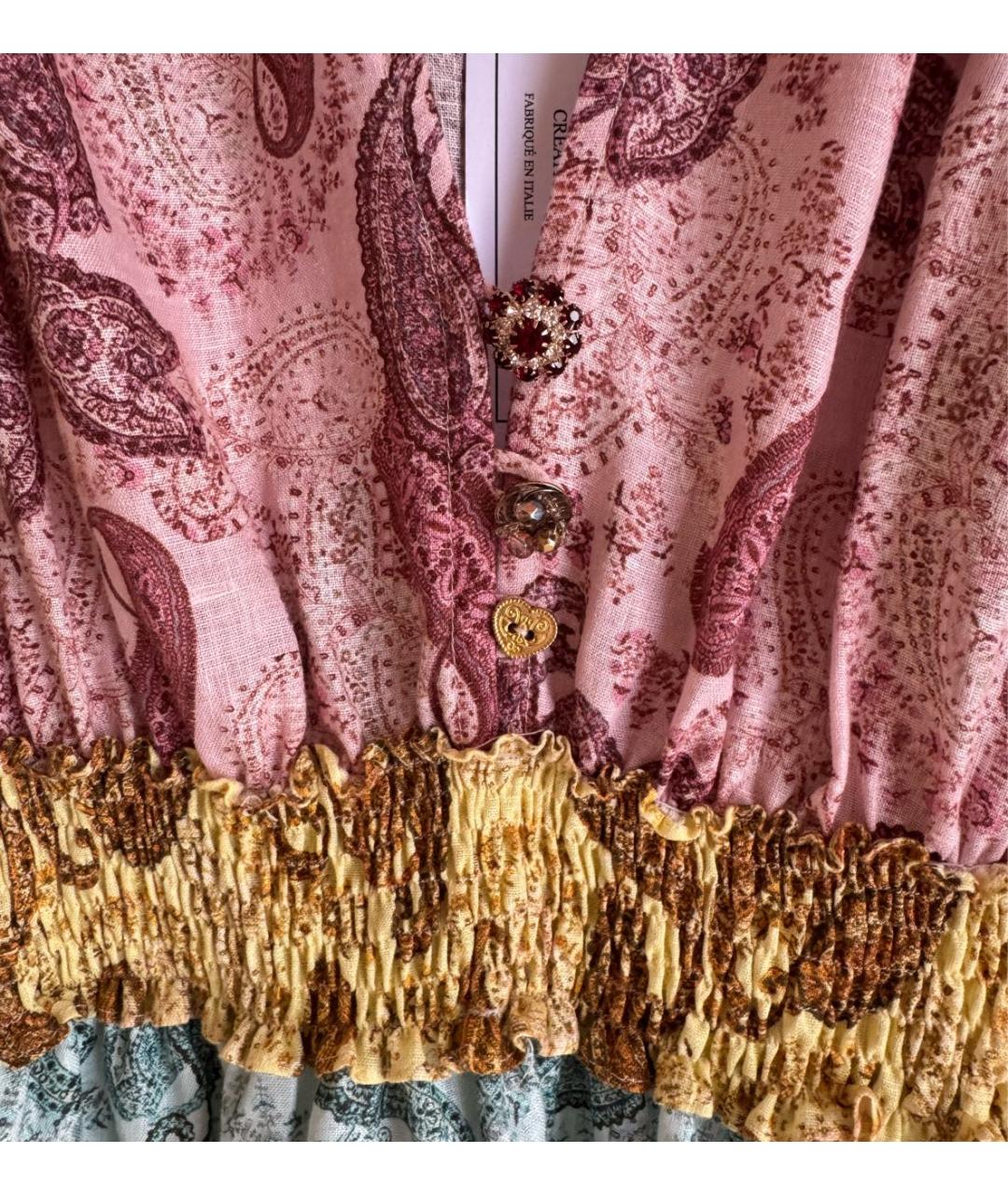 FORTE COUTURE Мульти льняное коктейльное платье, фото 6