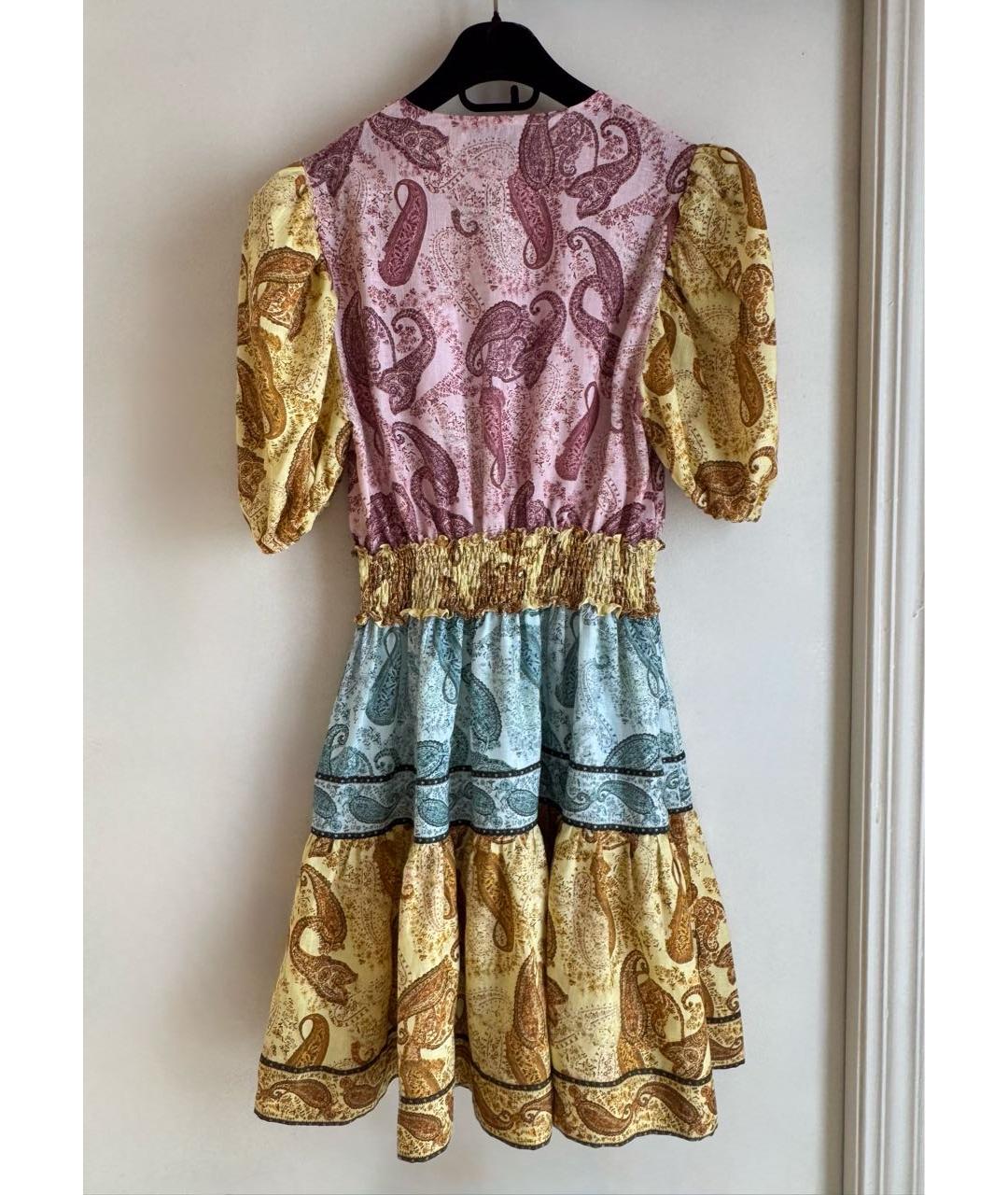 FORTE COUTURE Мульти льняное коктейльное платье, фото 7