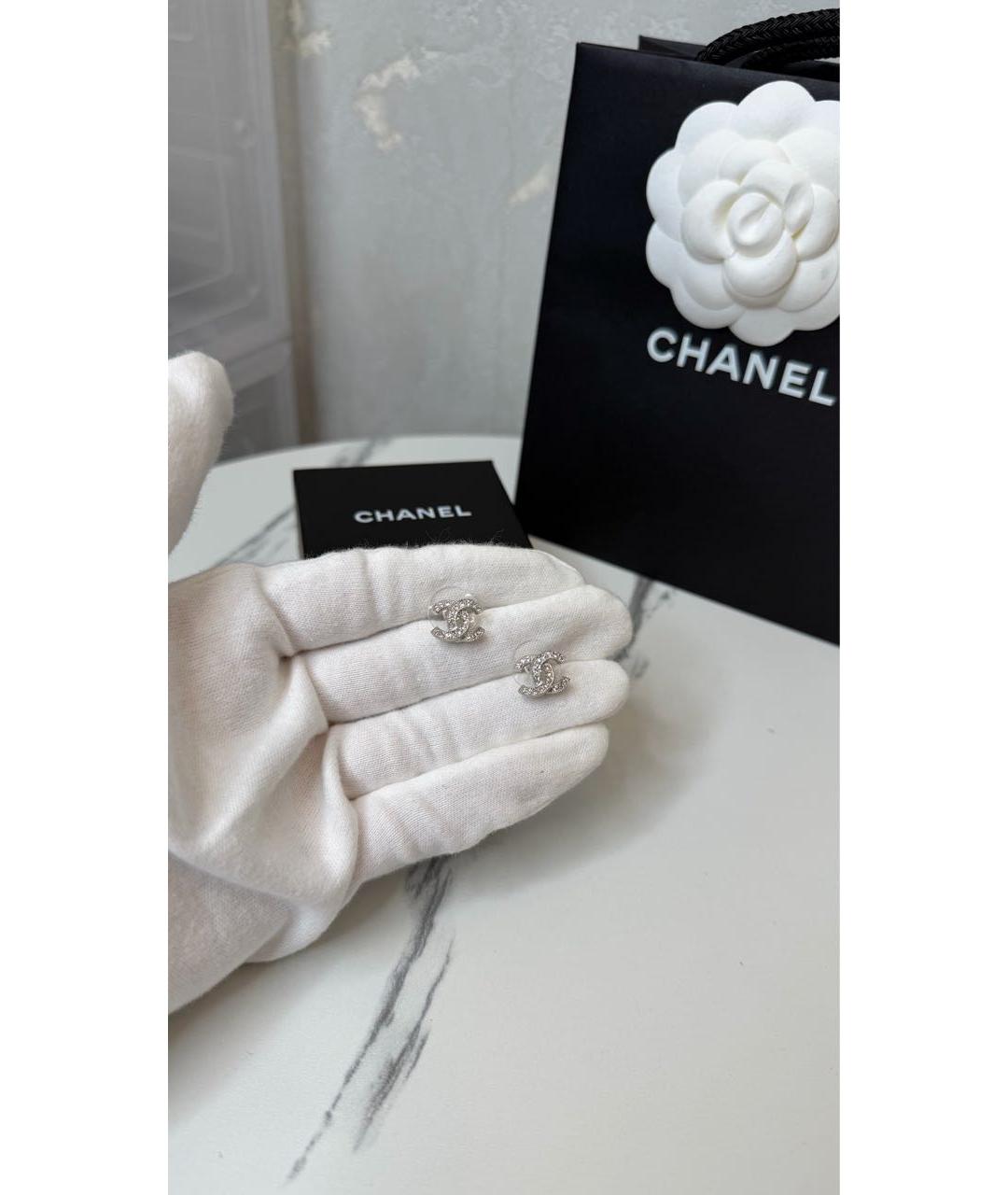 CHANEL Серебряные металлические серьги, фото 3