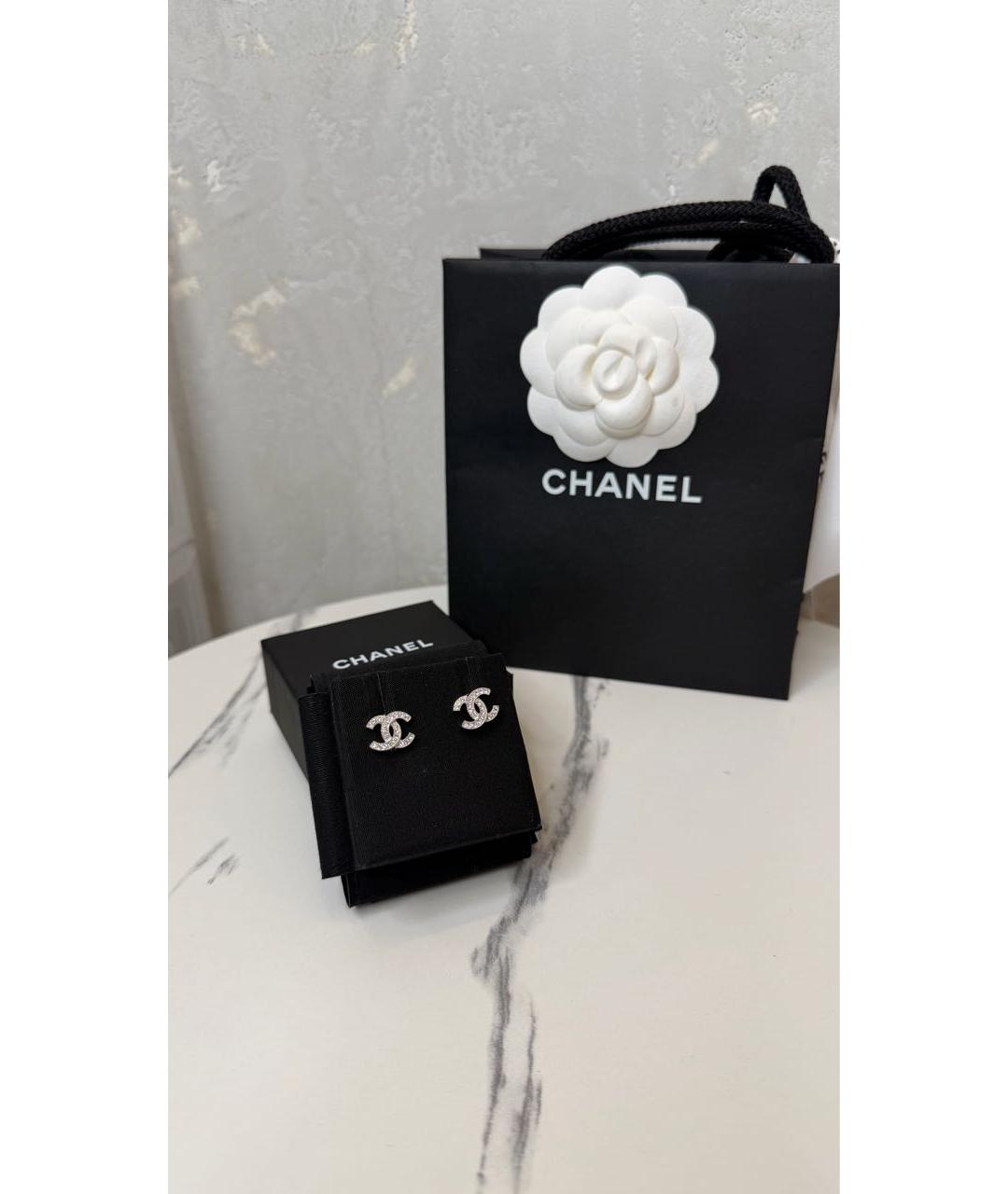 CHANEL Серебряные металлические серьги, фото 2