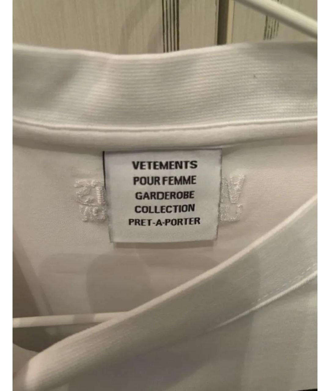 VETEMENTS Белая хлопковая футболка, фото 3