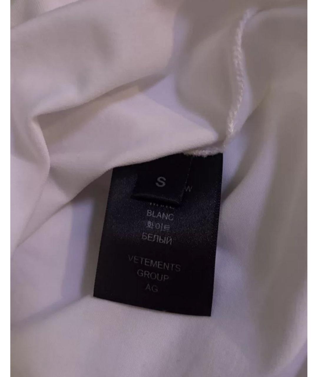 VETEMENTS Белая хлопковая футболка, фото 5