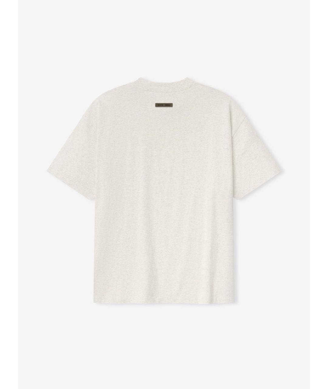 FEAR OF GOD ESSENTIALS Бежевая хлопковая футболка, фото 2