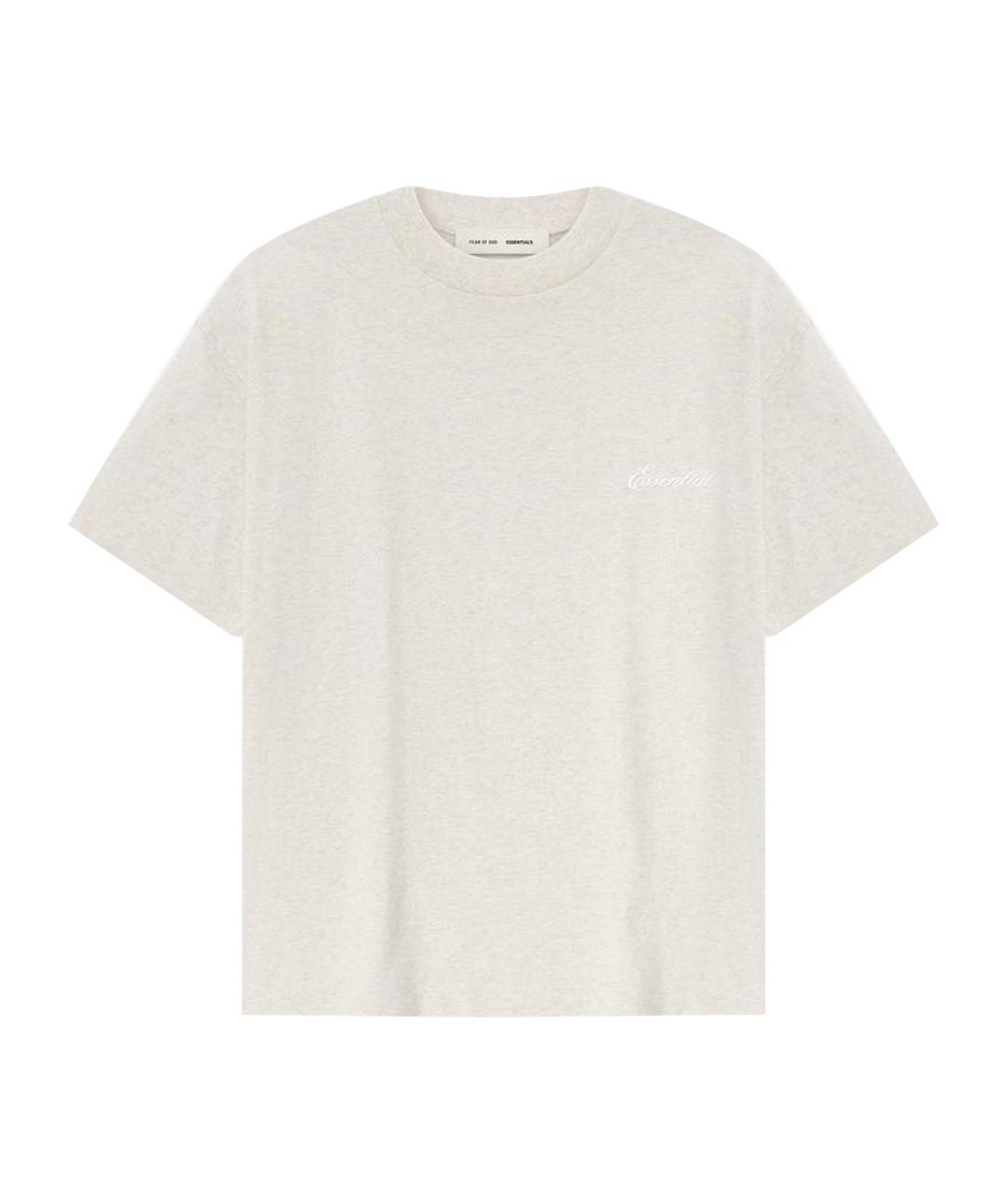 FEAR OF GOD ESSENTIALS Бежевая хлопковая футболка, фото 1