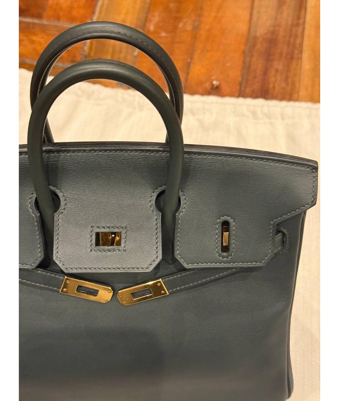 HERMES Черная кожаная сумка тоут, фото 3
