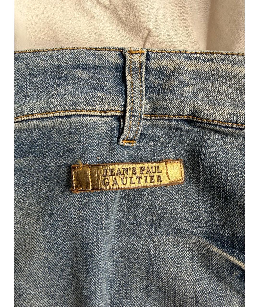 JEAN PAUL GAULTIER Голубая хлопковая юбка миди, фото 5