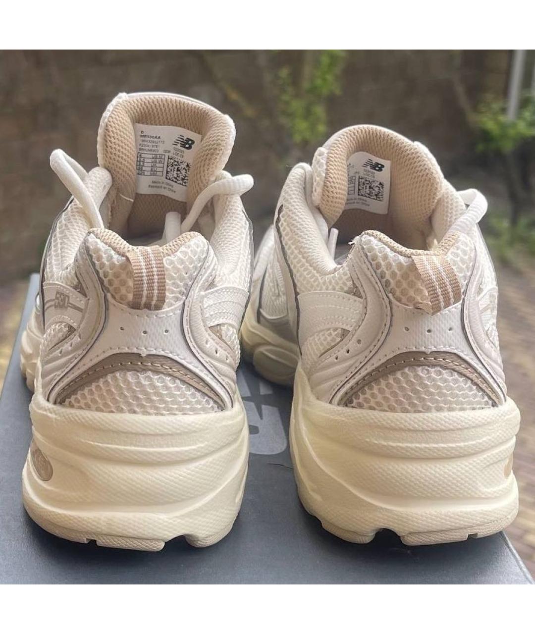 NEW BALANCE Бежевые кожаные кроссовки, фото 3