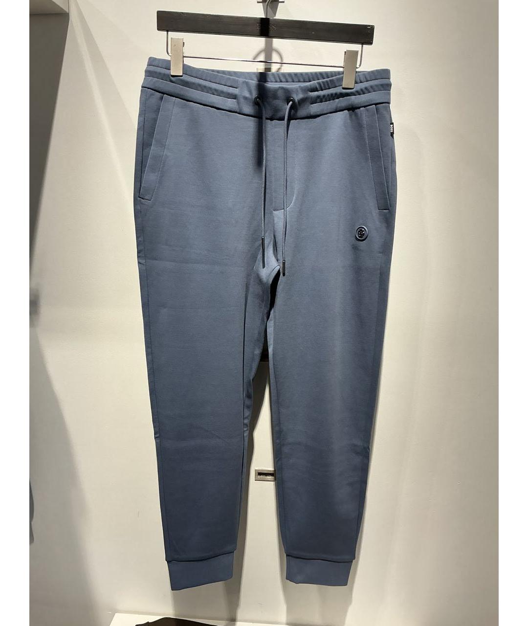 HUGO BOSS Синие хлопковые повседневные брюки, фото 4