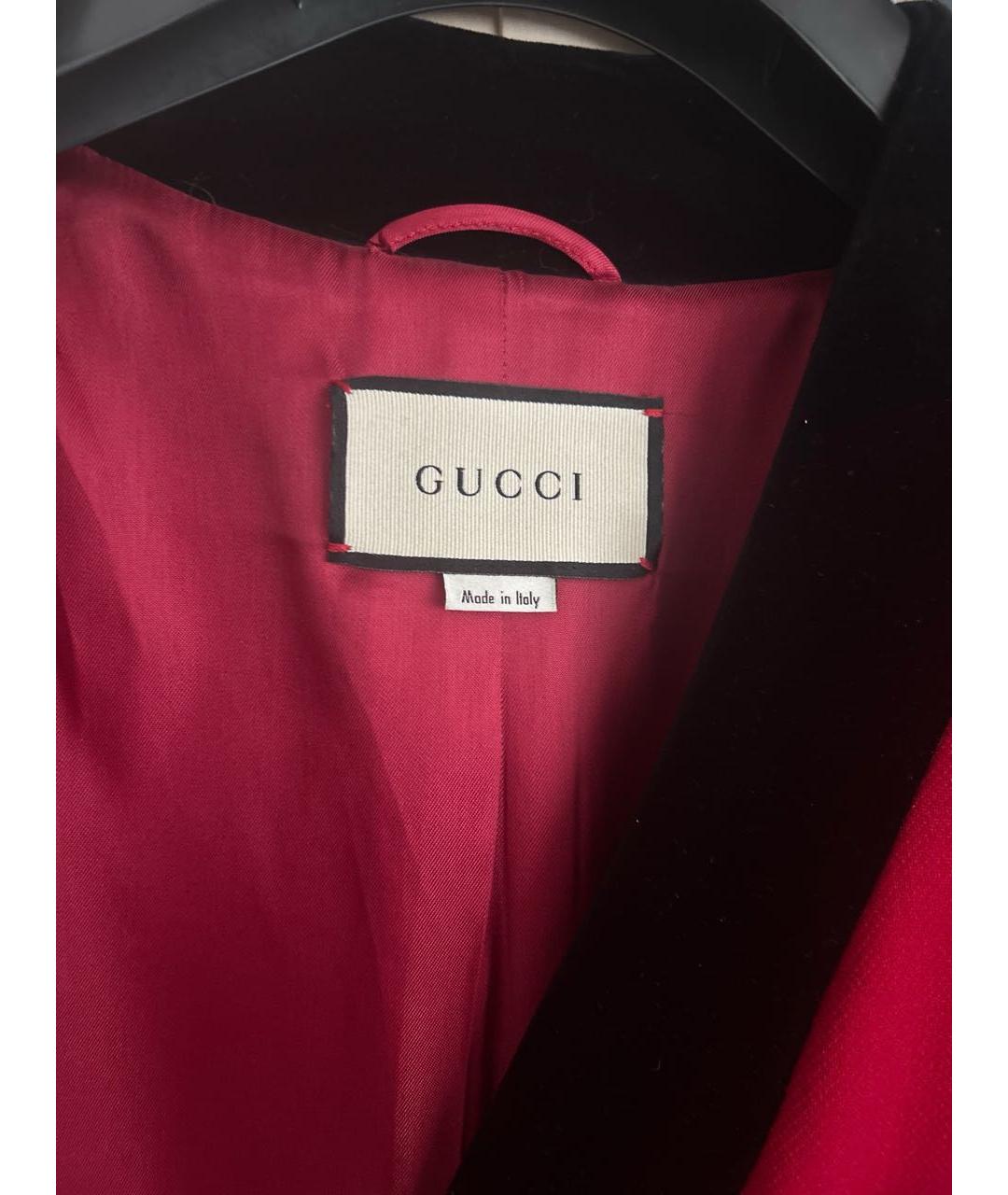GUCCI Бордовое хлопко-эластановое пальто, фото 2