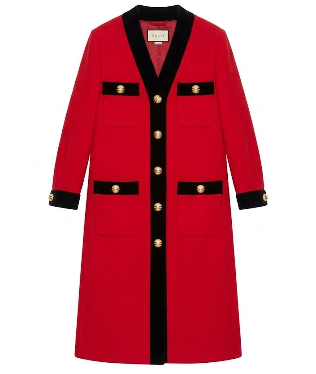 GUCCI Бордовое хлопко-эластановое пальто, фото 1