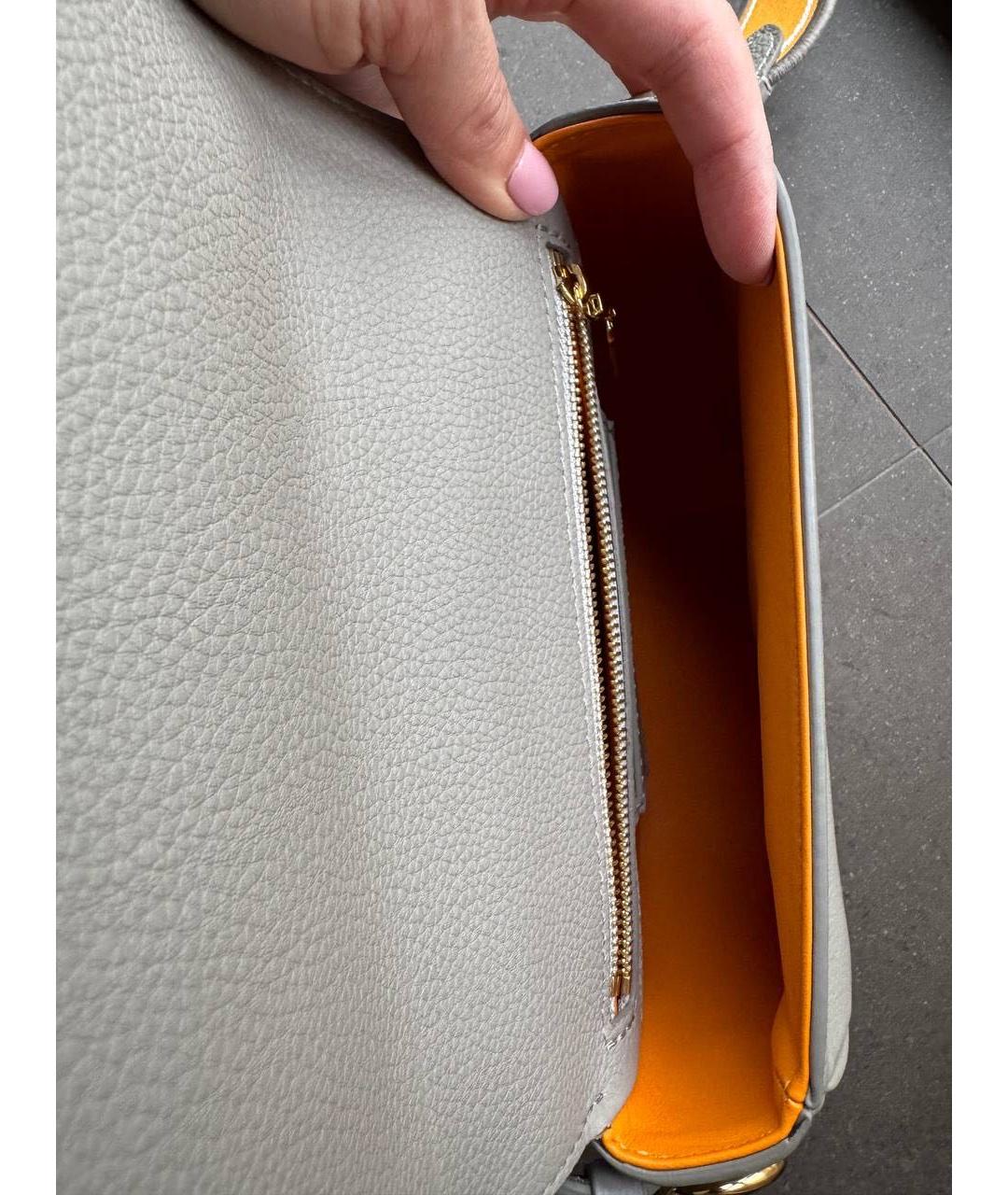 LOUIS VUITTON Бежевая кожаная сумка через плечо, фото 5