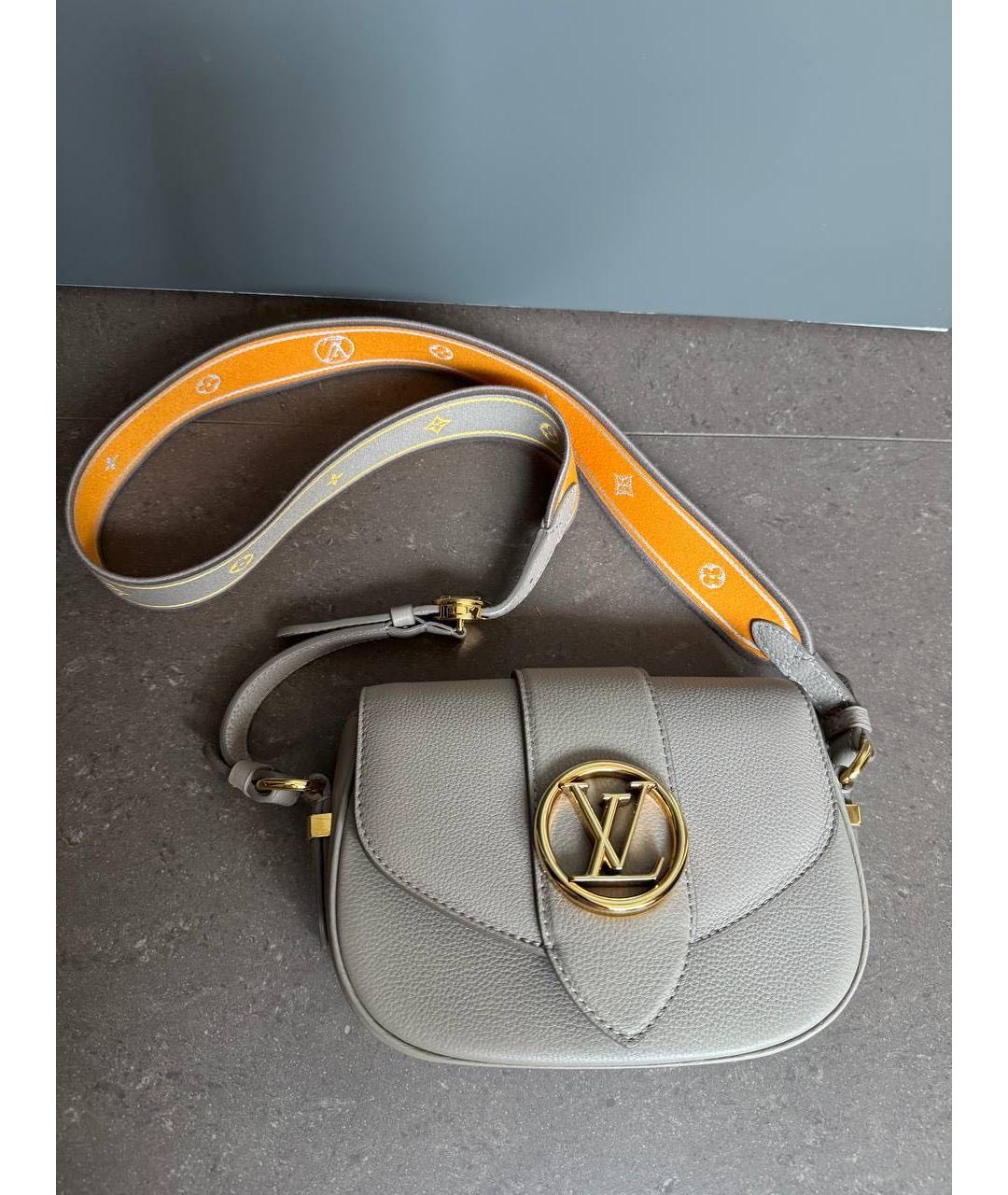 LOUIS VUITTON Бежевая кожаная сумка через плечо, фото 7
