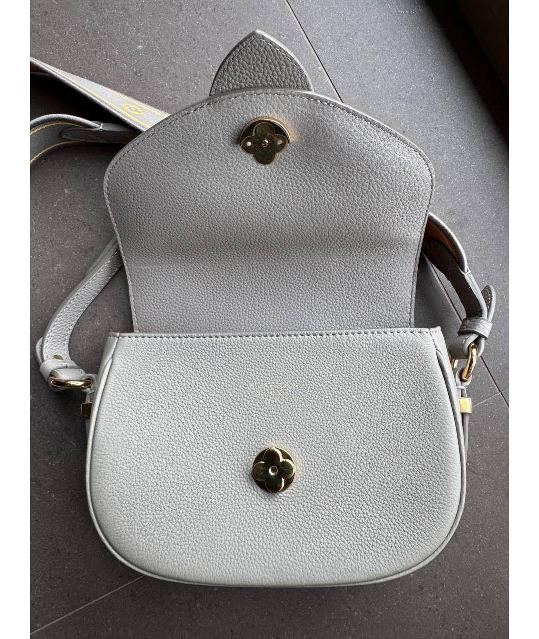 LOUIS VUITTON Бежевая кожаная сумка через плечо, фото 3
