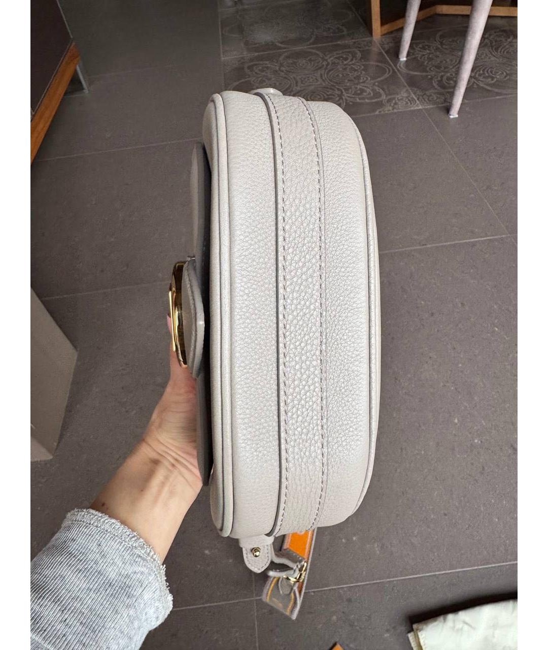 LOUIS VUITTON Бежевая кожаная сумка через плечо, фото 4