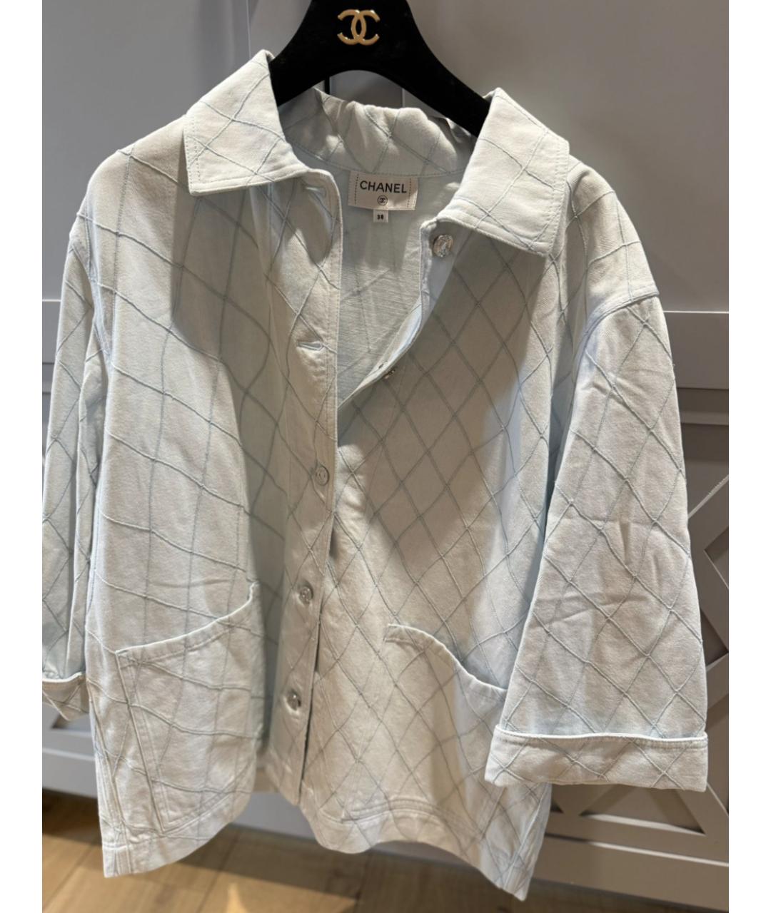 CHANEL Голубая хлопковая рубашка, фото 3