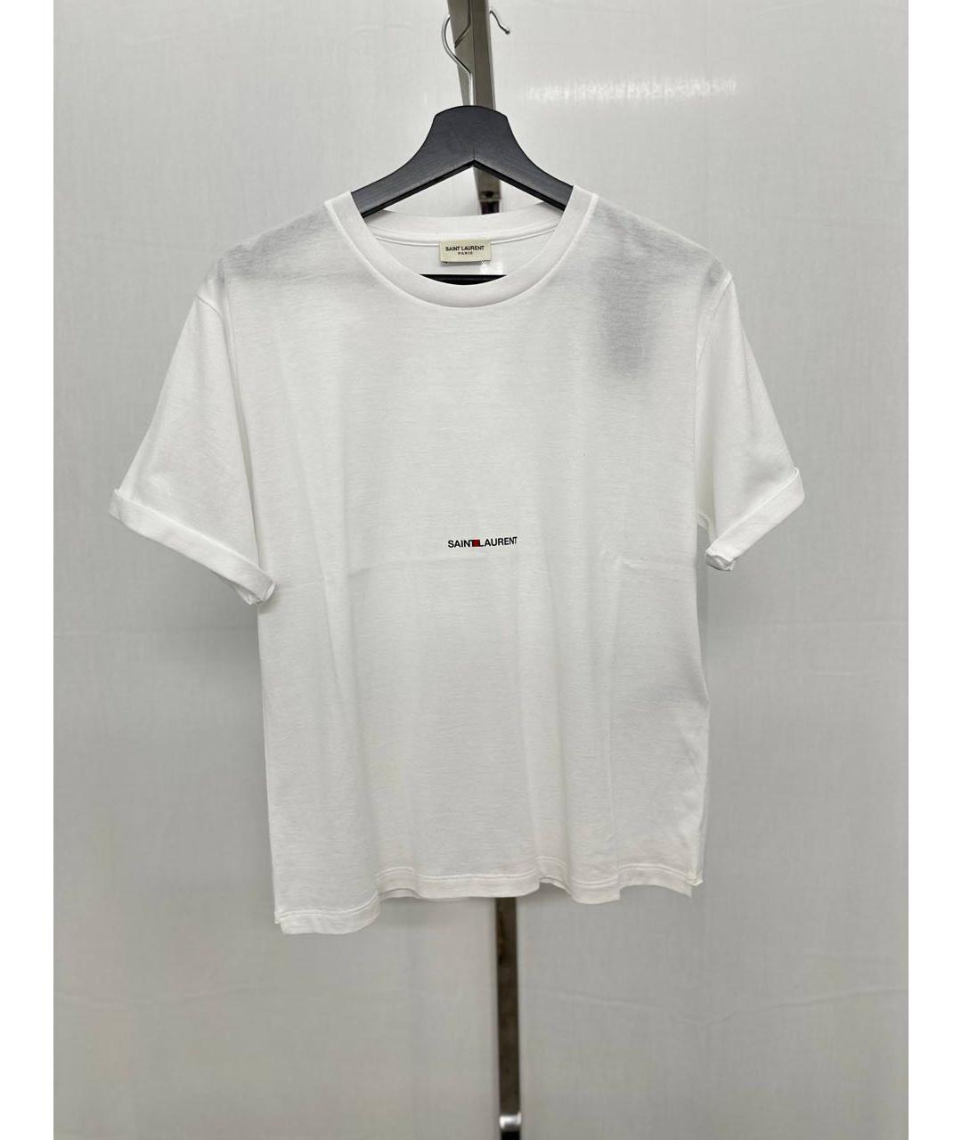 SAINT LAURENT Белая хлопковая футболка, фото 3