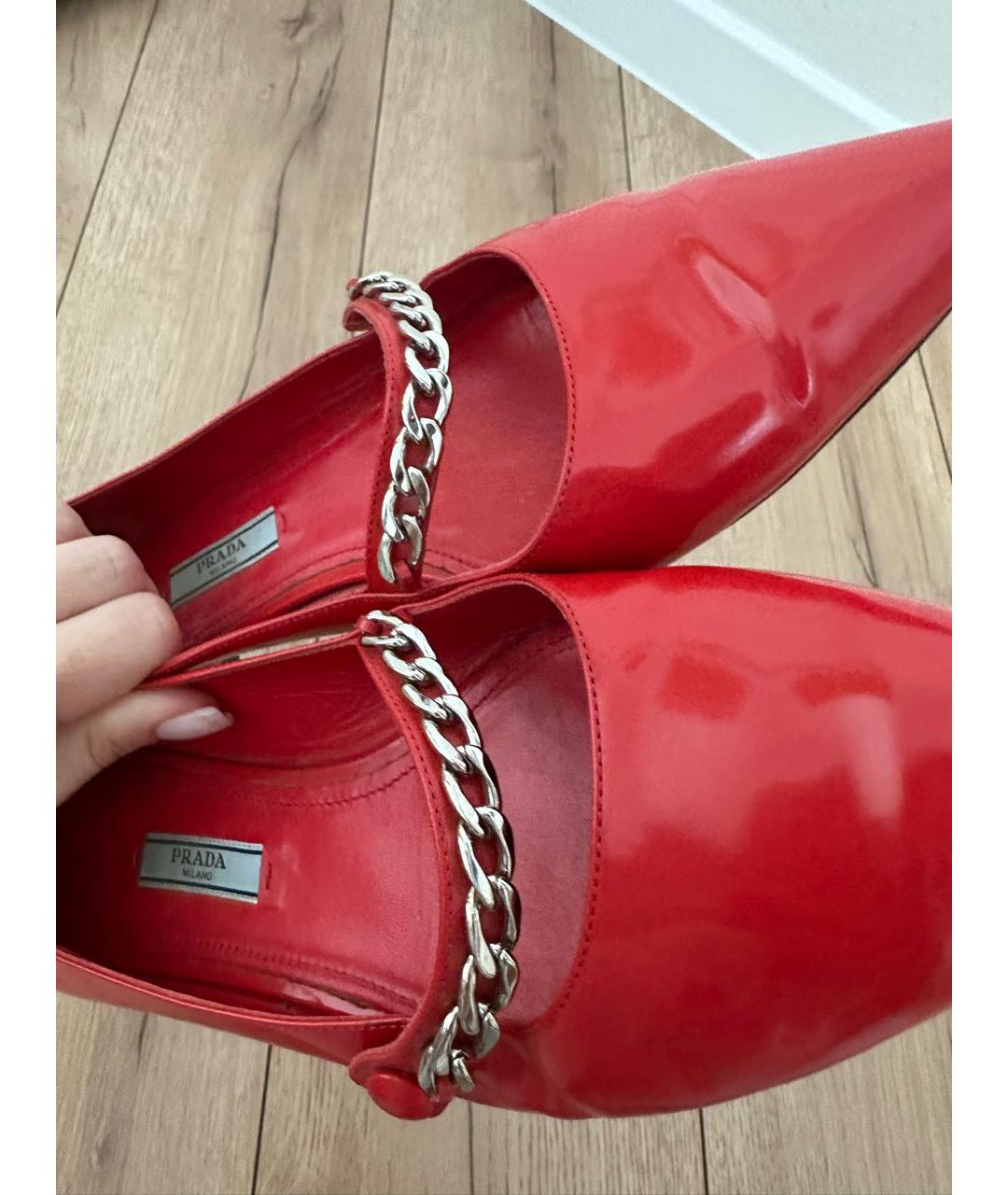 PRADA Красные балетки из лакированной кожи, фото 3