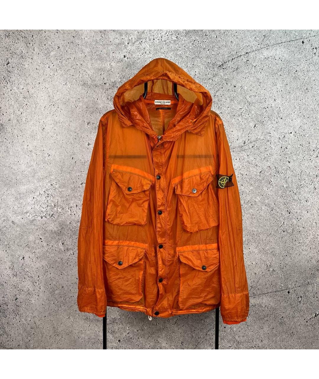 STONE ISLAND Оранжевая полиамидовая куртка, фото 9
