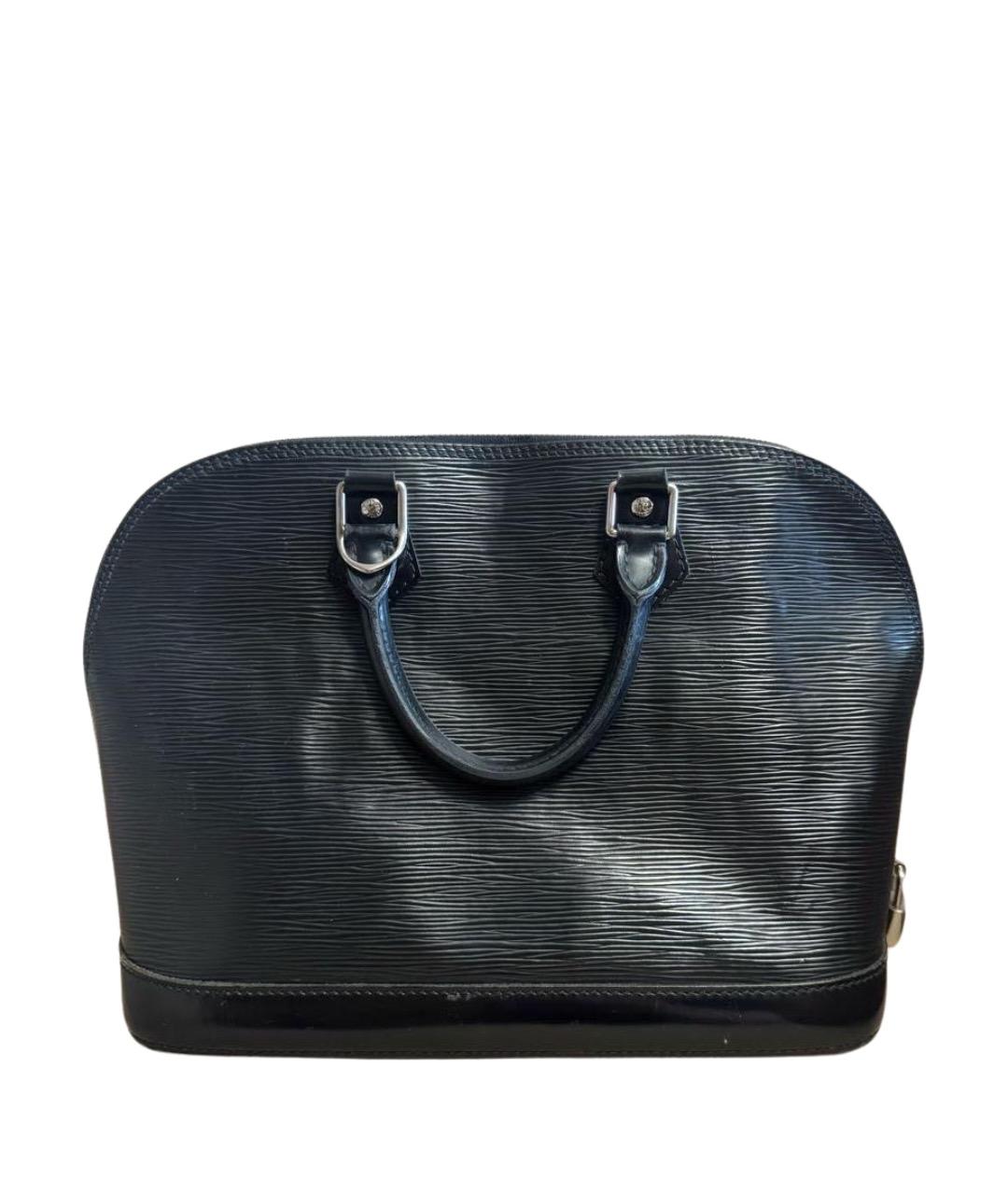 LOUIS VUITTON Черная кожаная сумка с короткими ручками, фото 1
