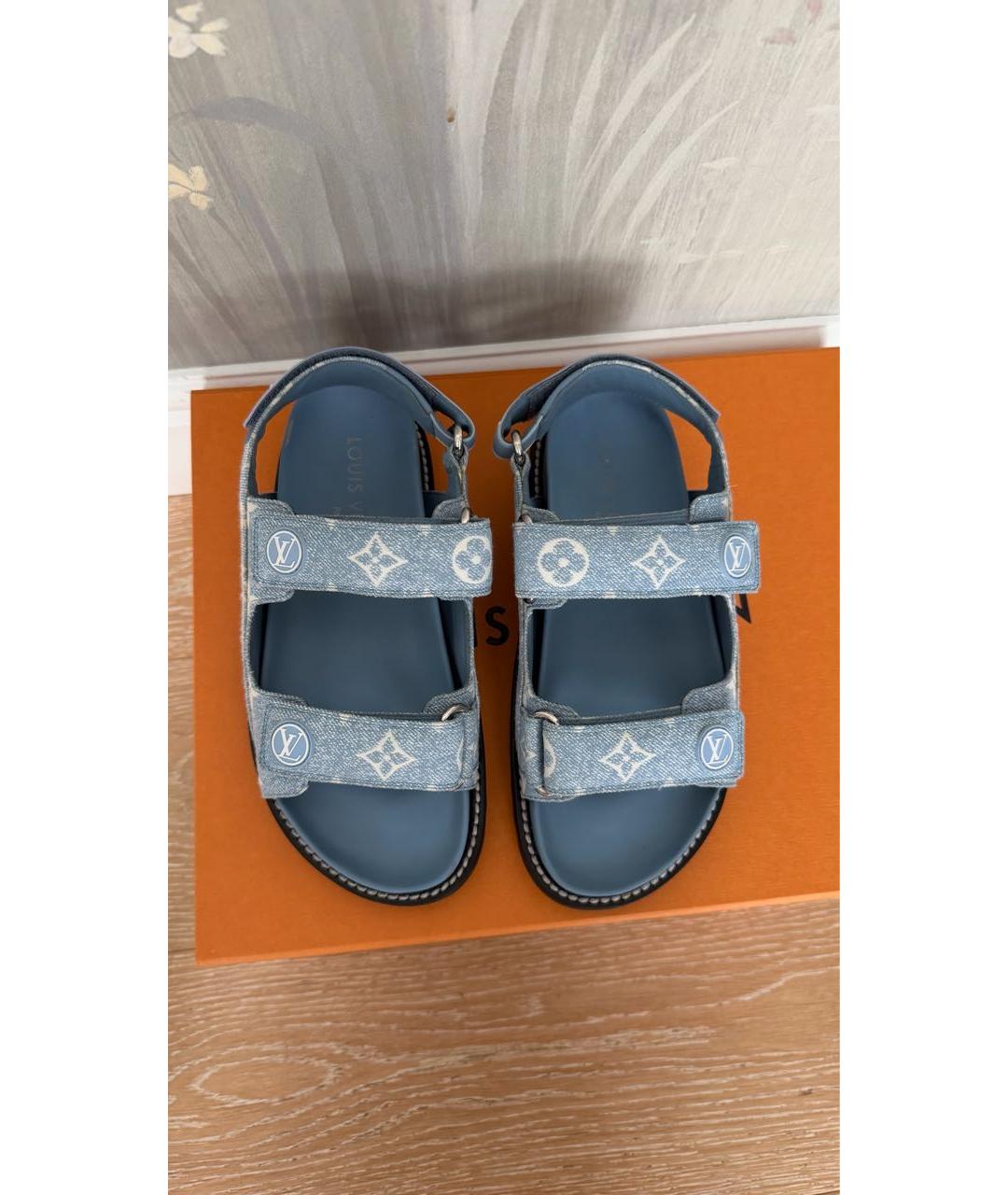 LOUIS VUITTON Голубые босоножки, фото 2