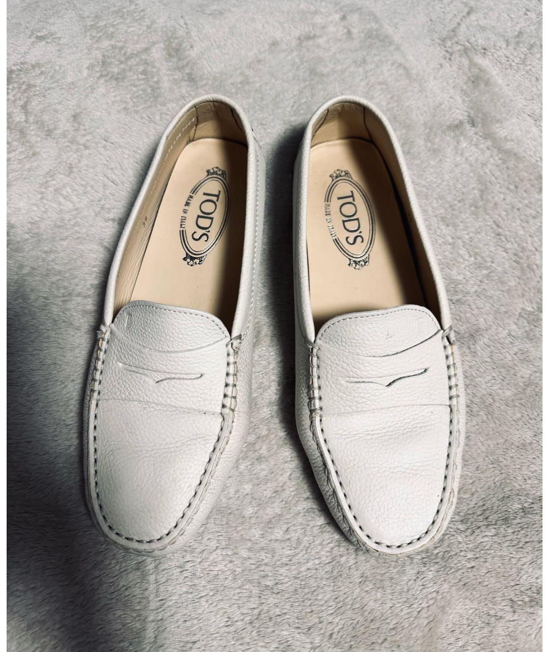 TOD'S Бежевые кожаные мокасины, фото 2