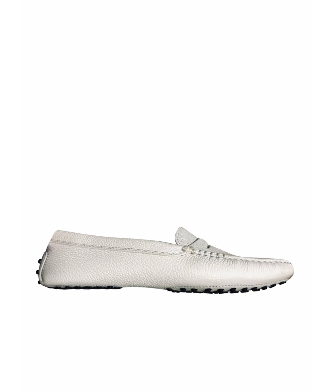 TOD'S Бежевые кожаные мокасины, фото 1