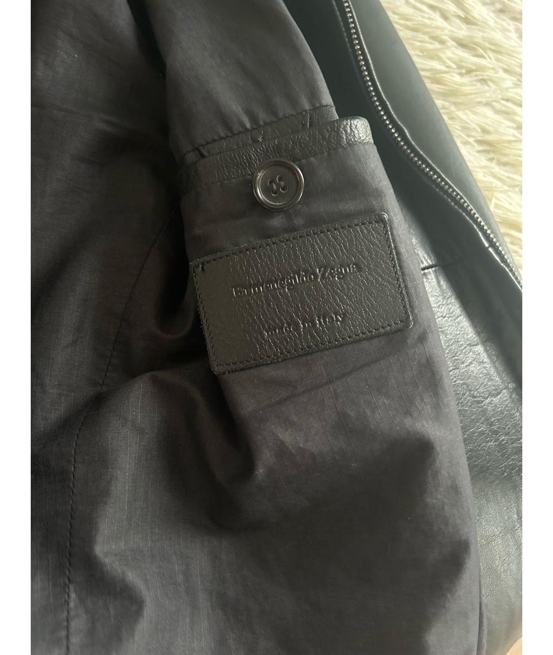 ERMENEGILDO ZEGNA XXX Черная кожаная куртка, фото 3
