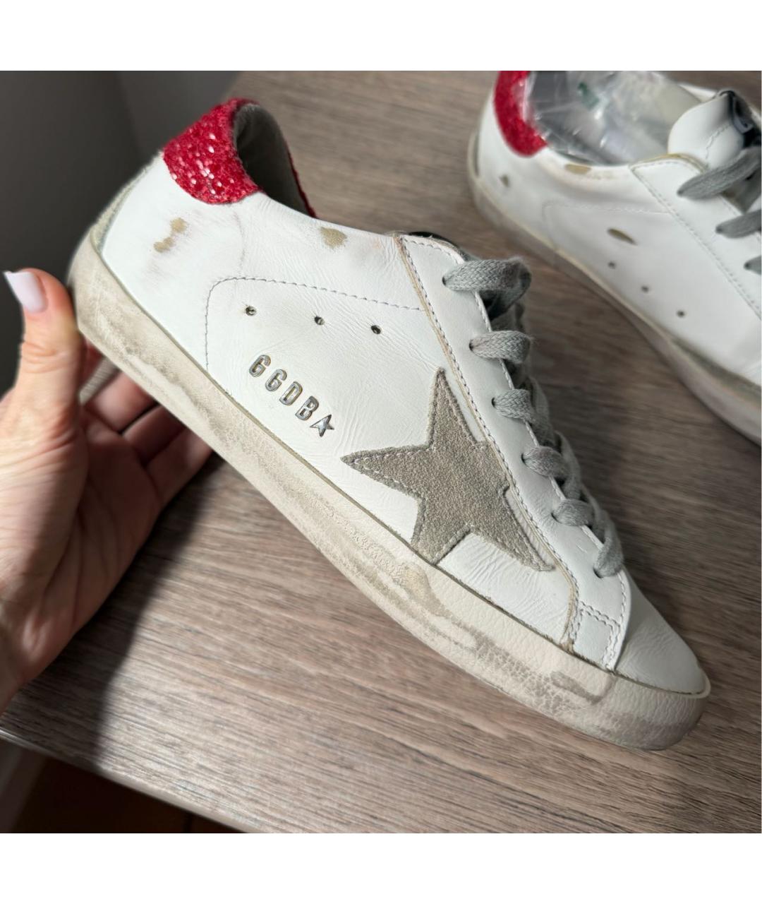 GOLDEN GOOSE DELUXE BRAND Белые кожаные кеды, фото 3