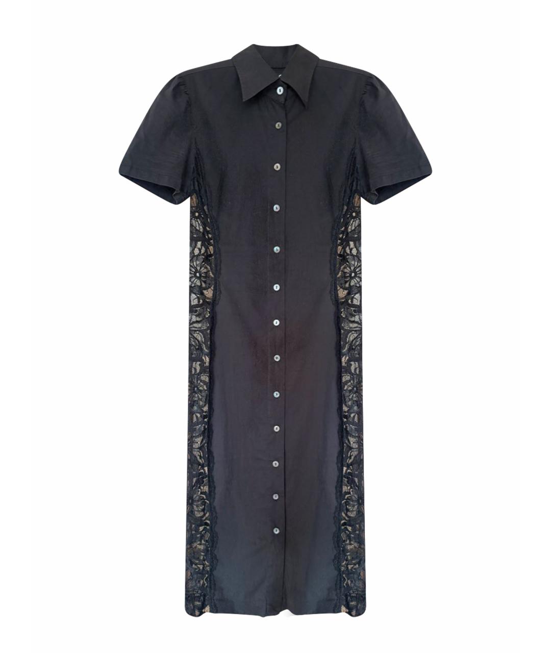 DOLCE&GABBANA Черное хлопко-эластановое коктейльное платье, фото 1