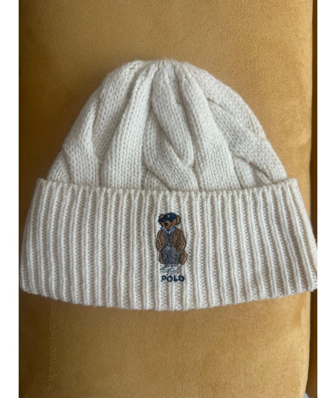 POLO RALPH LAUREN Бежевая шерстяная шапка, фото 8