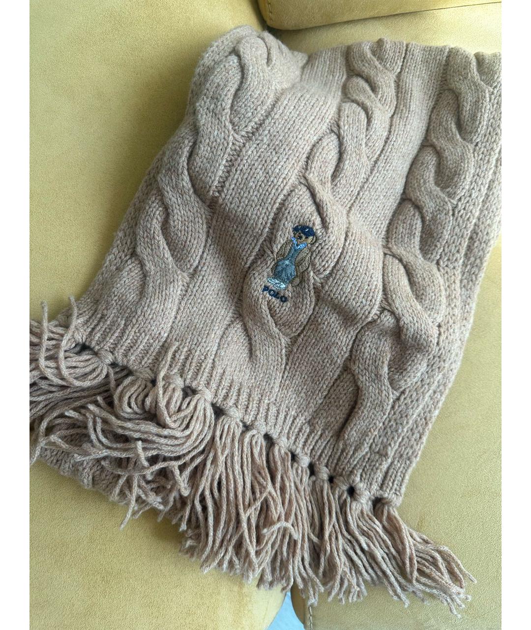 POLO RALPH LAUREN Бежевая шерстяная шапка, фото 5