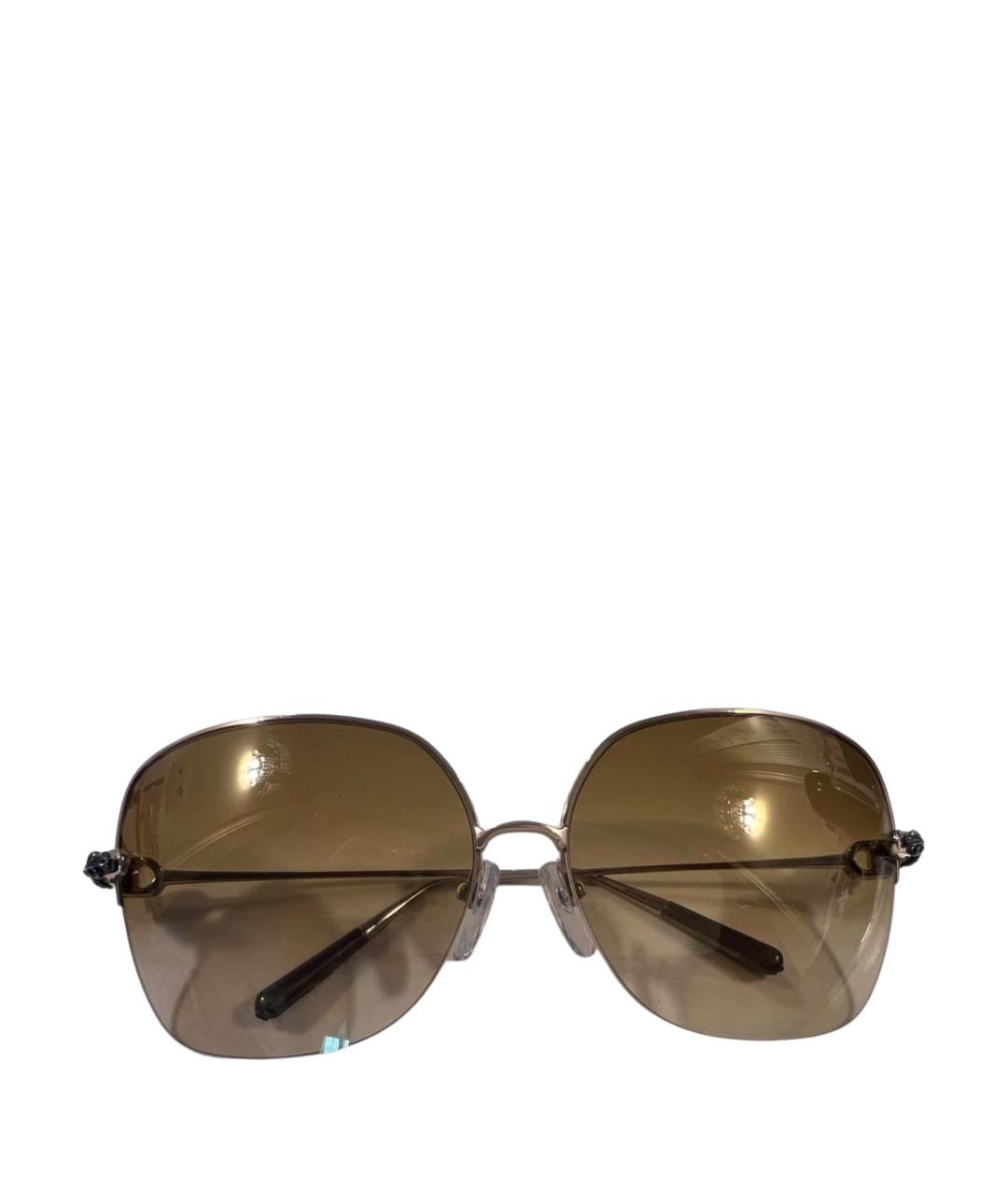 CHROME HEARTS Коричневые металлические солнцезащитные очки, фото 1