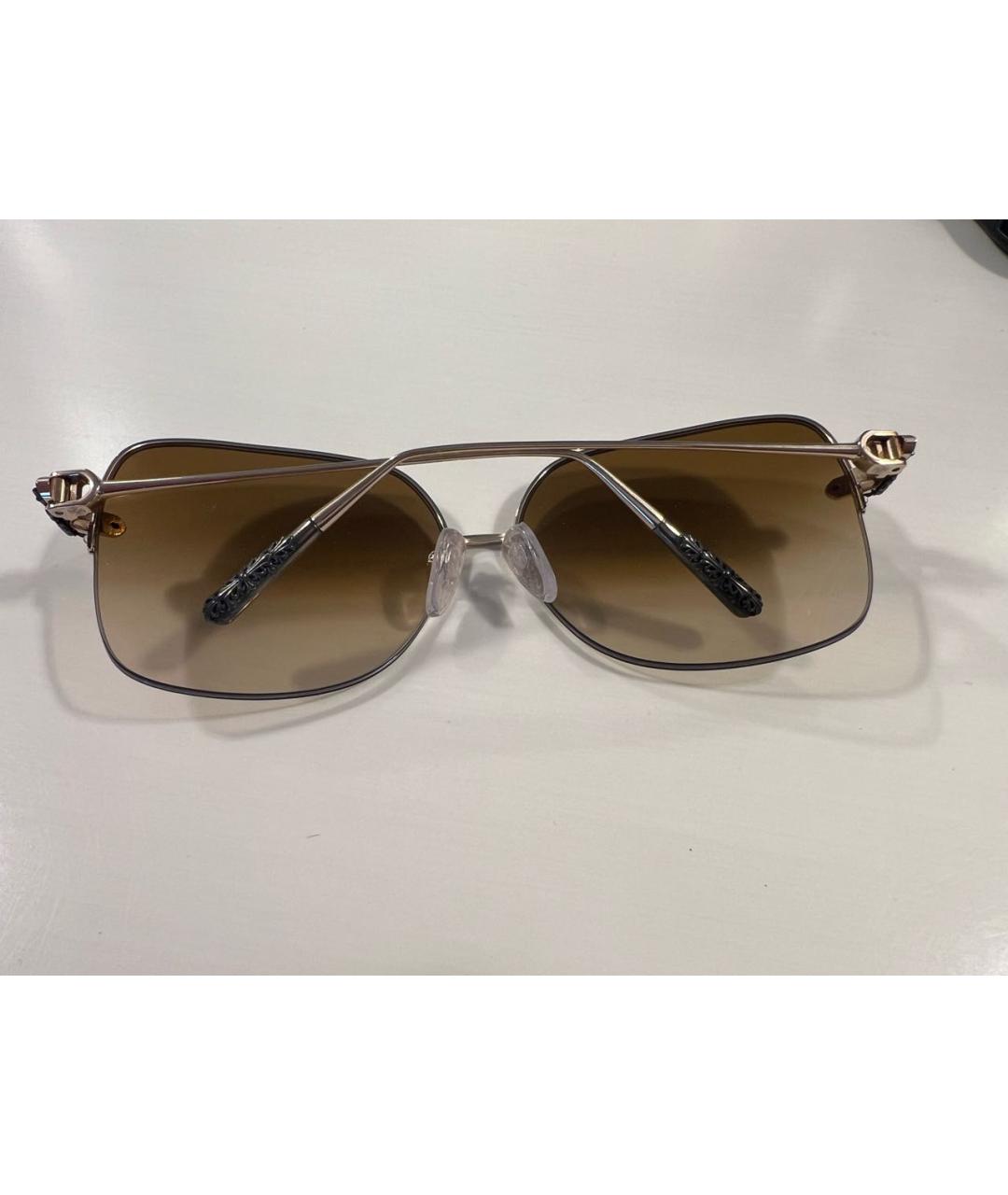 CHROME HEARTS Коричневые металлические солнцезащитные очки, фото 3