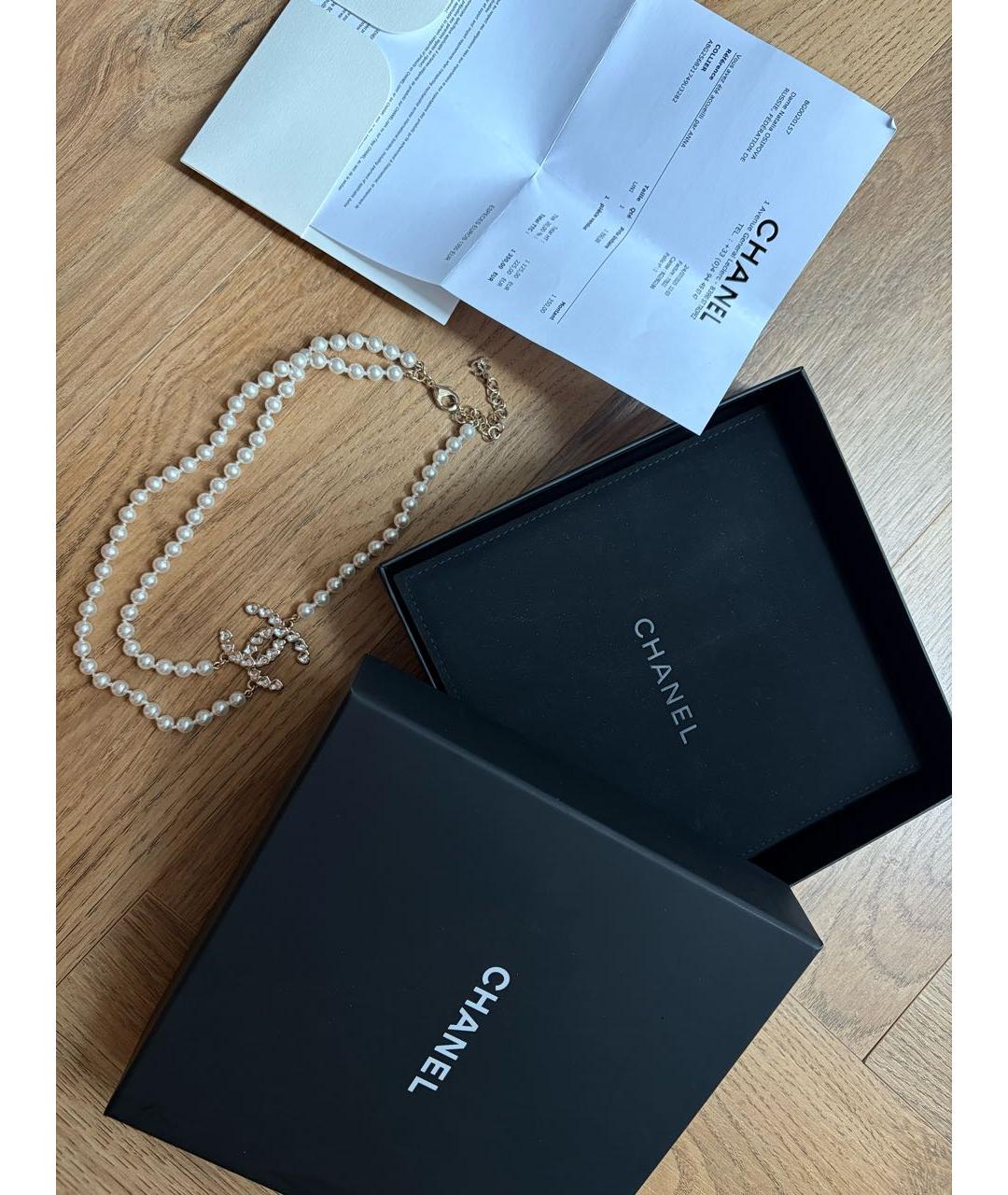 CHANEL Белое жемчужное колье, фото 3