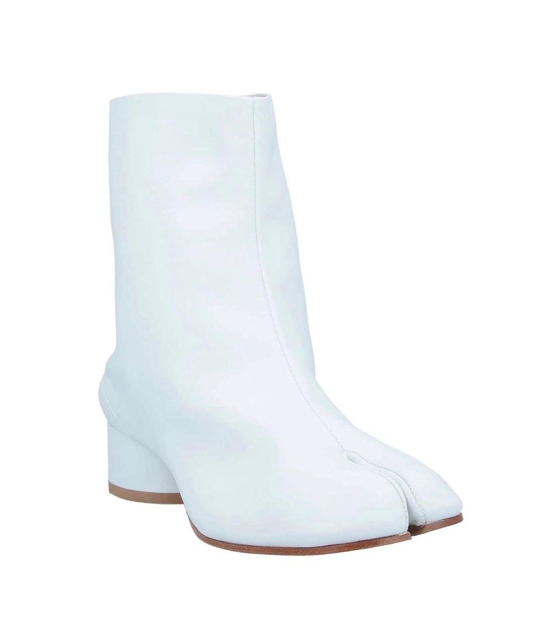 MAISON MARGIELA Белые кожаные ботильоны, фото 3