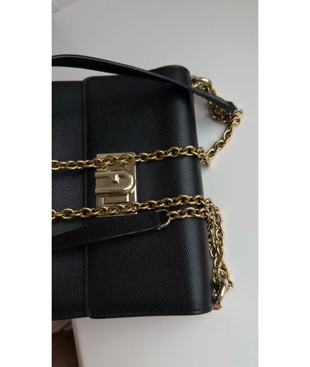 FURLA Черная кожаная сумка через плечо, фото 5