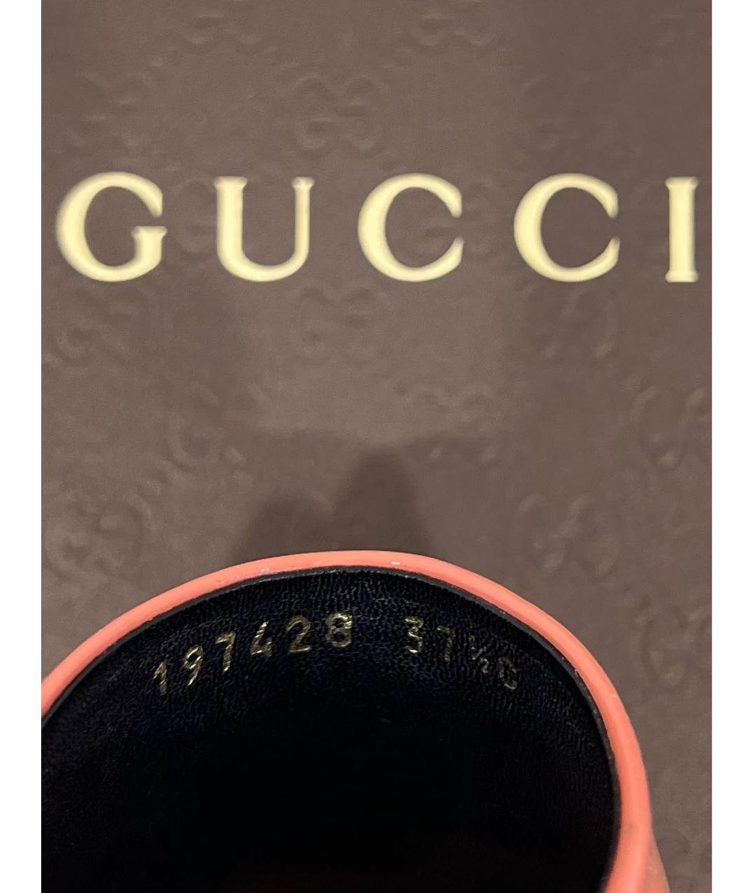 GUCCI Коралловые мюли из лакированной кожи, фото 7