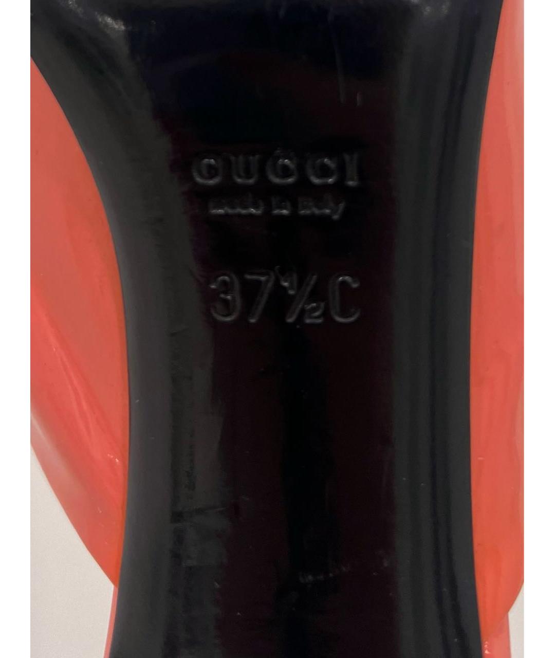 GUCCI Коралловые мюли из лакированной кожи, фото 6