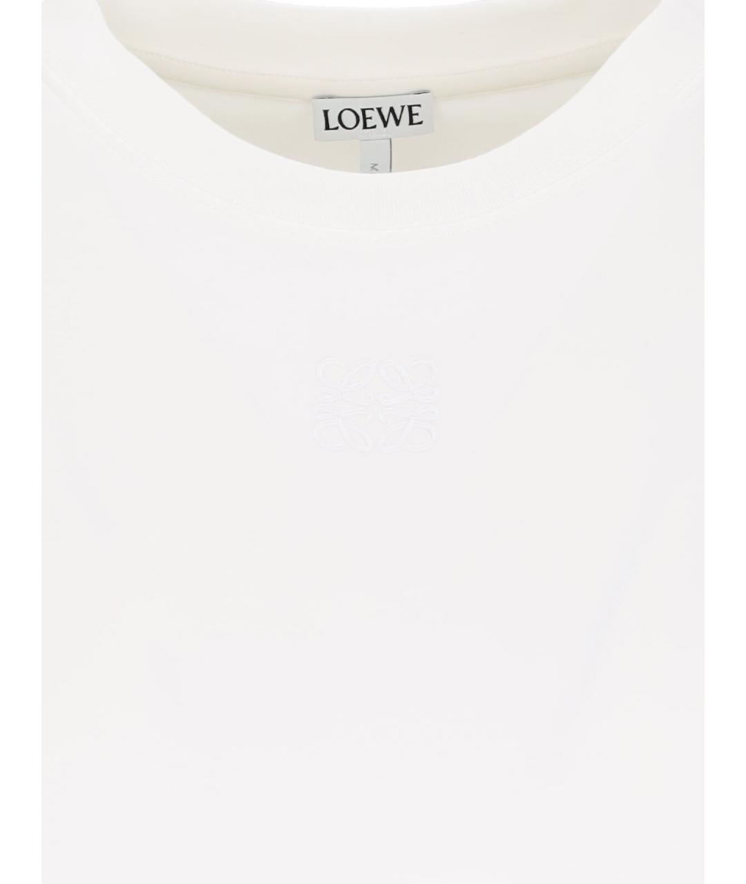 LOEWE Белая хлопковая футболка, фото 3