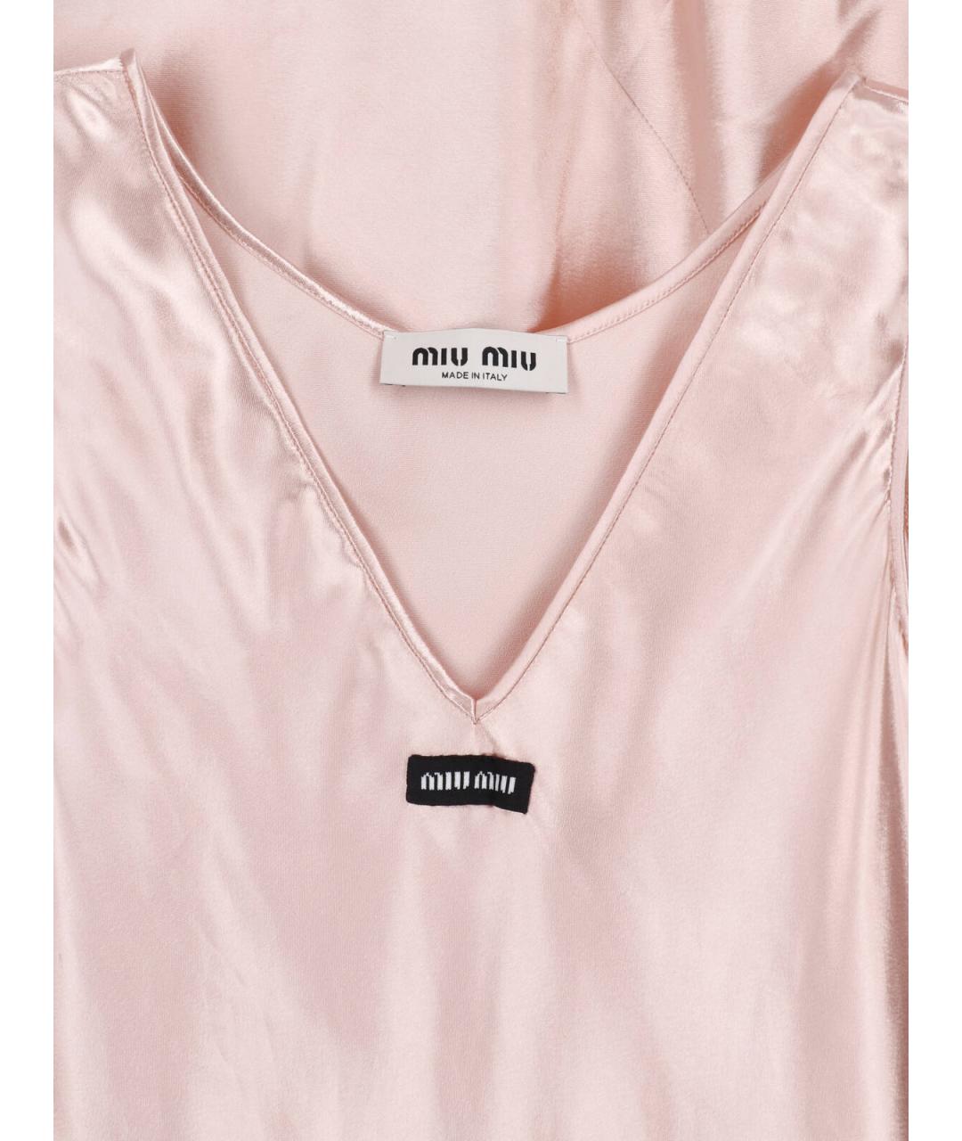 MIU MIU Розовое вискозное повседневное платье, фото 4