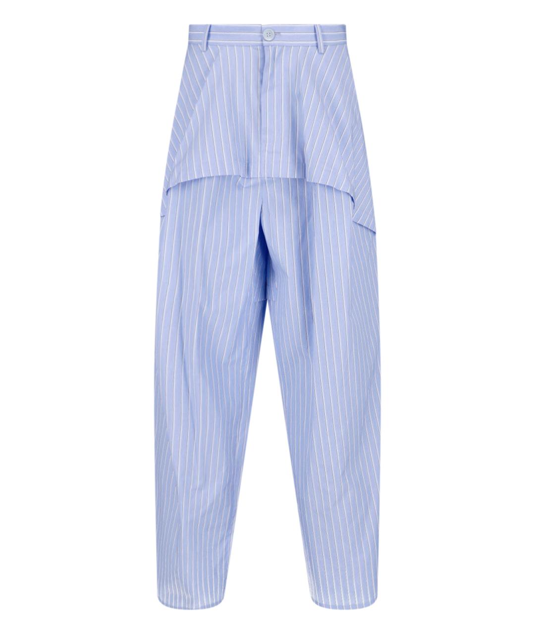 LOEWE Голубые хлопковые прямые брюки, фото 1