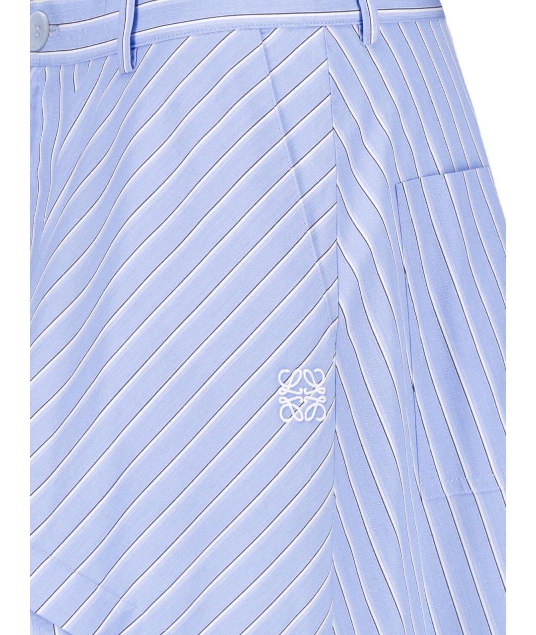 LOEWE Голубые хлопковые прямые брюки, фото 4