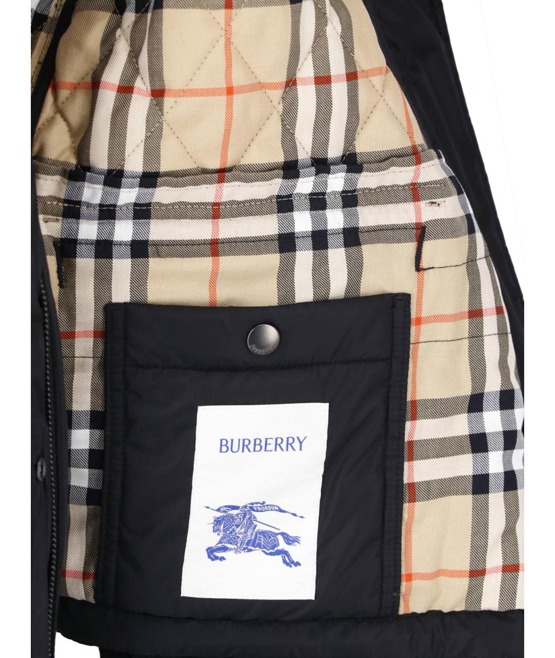 BURBERRY Черная полиамидовая куртка, фото 4