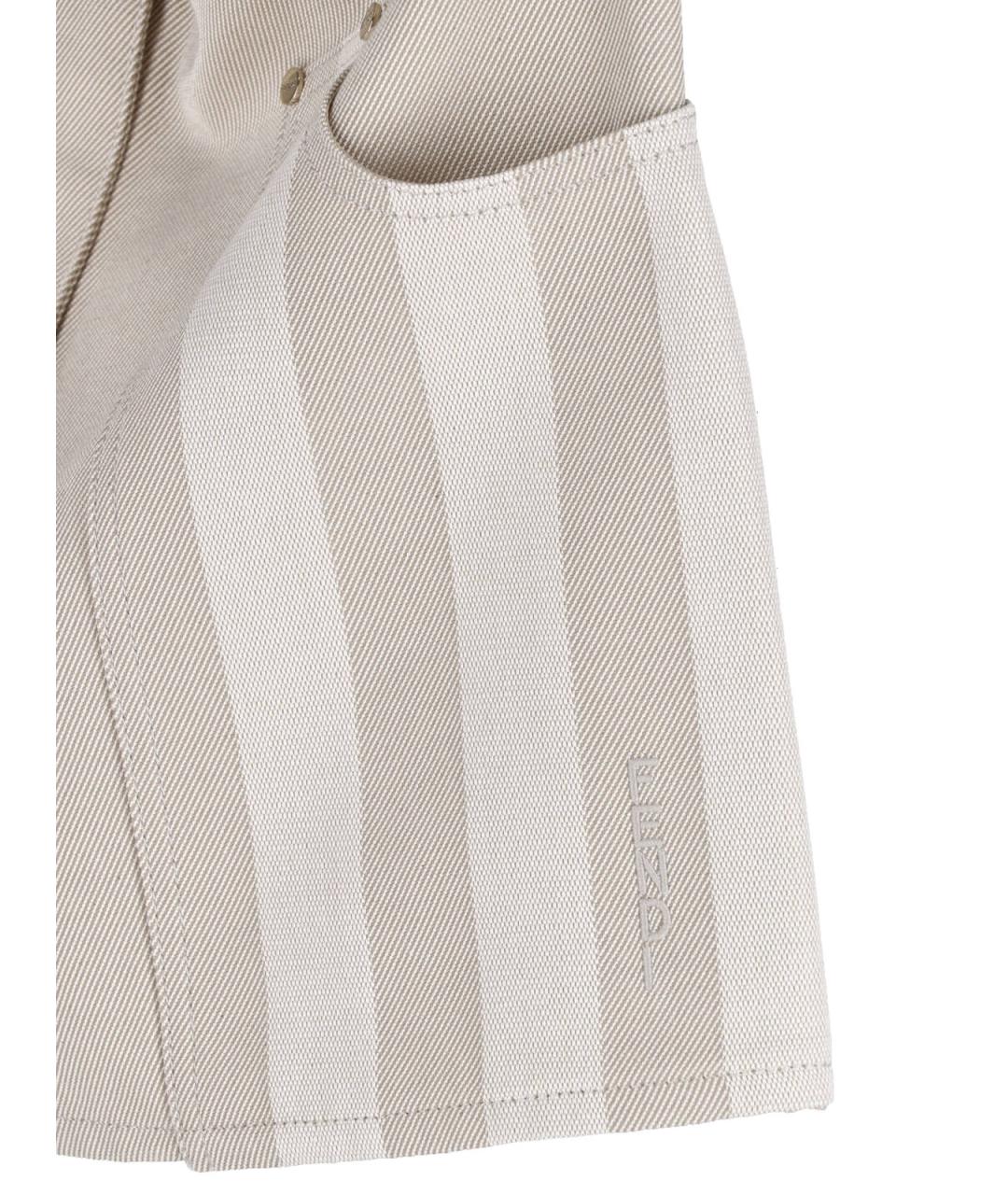 FENDI Бежевая хлопковая юбка мини, фото 4