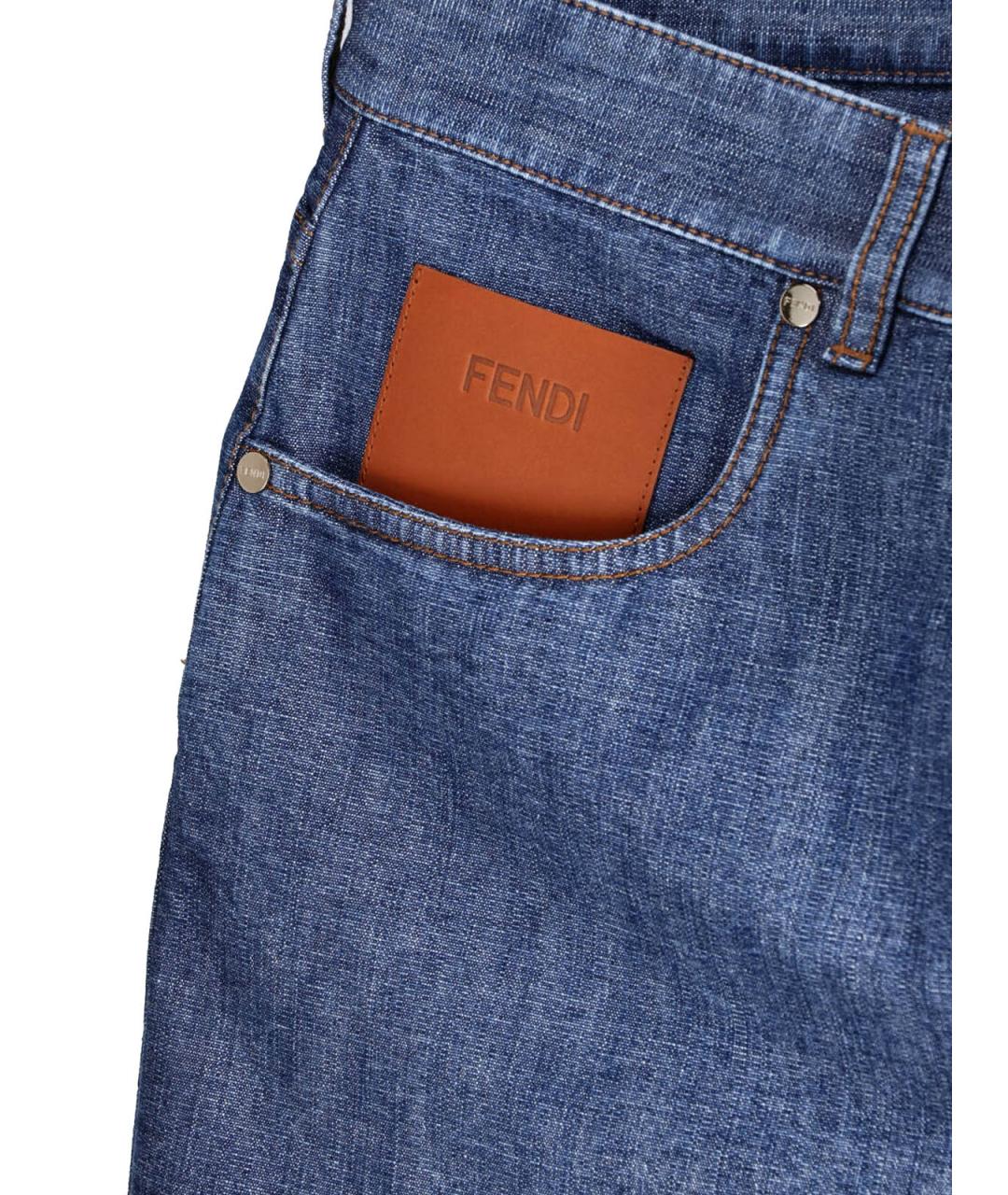 FENDI Синие деним шорты, фото 5
