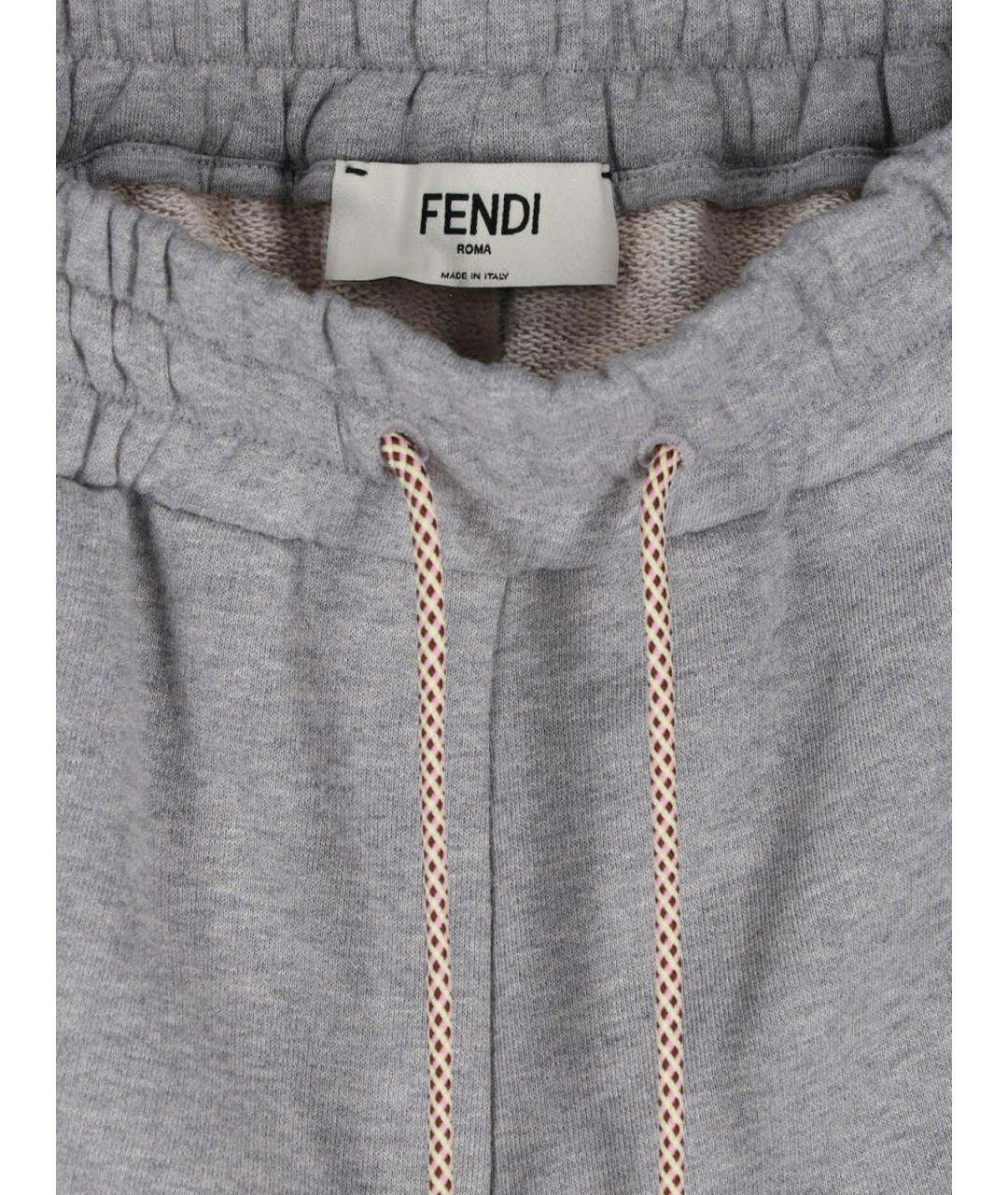 FENDI Серые хлопковые шорты, фото 4