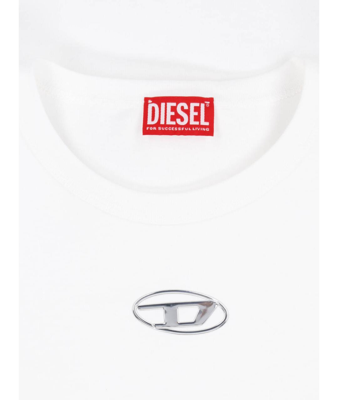 DIESEL Белая хлопковая футболка, фото 3